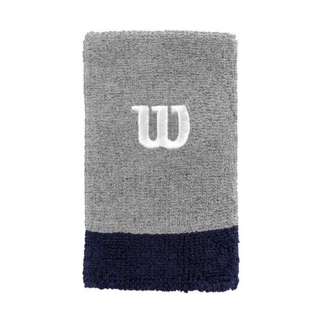 Wilson Extra Wide Wristband Grey Navy 2Pack