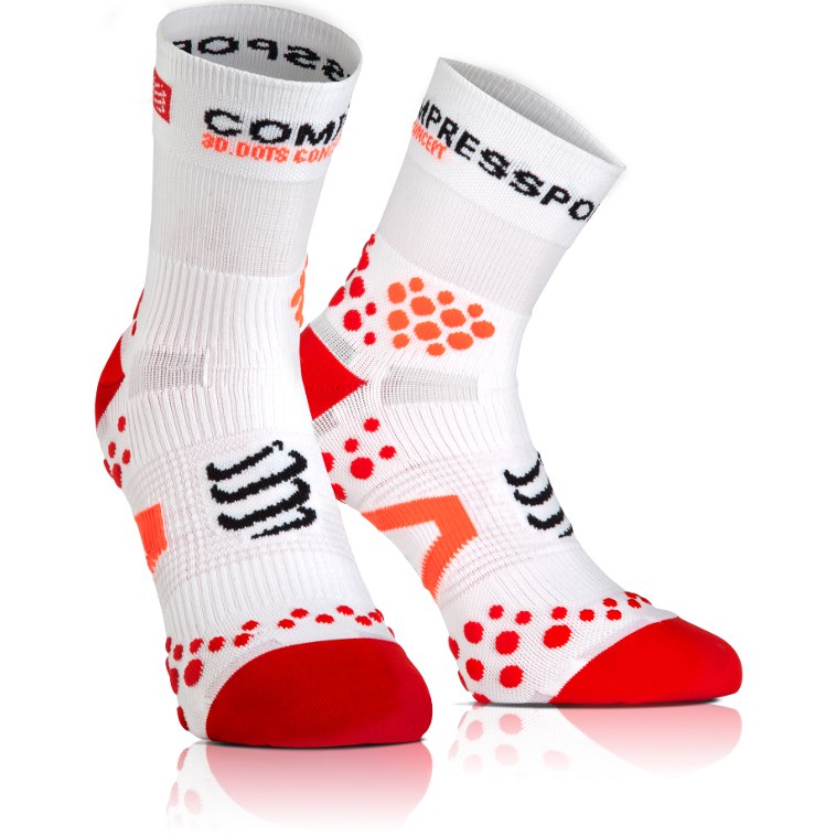 Compressport Pro Racing Socks V2 Run HI White/Red - Compressport