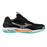 Mizuno Wave Stealth 6 Black / Tangelo / Ice Green