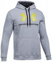Under Armour Rival Fitted Graphic Hoodie Grey Green
