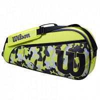 Wilson Junior 3 Pack Racketbag Wild Lime / Gray / Black