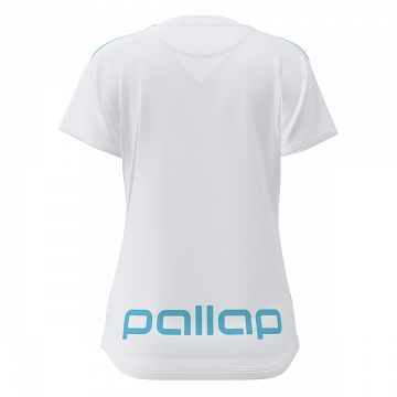 Pallap Tech Women's V-Neck T-Shirt White / Cyan Blue