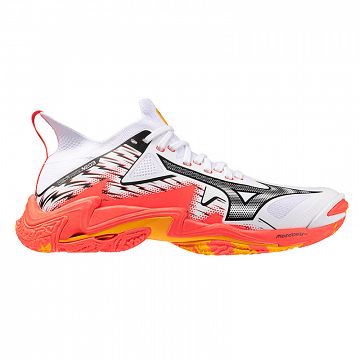 Mizuno Wave Lightning Neo 3 White / Fiery Coral / Citrus
