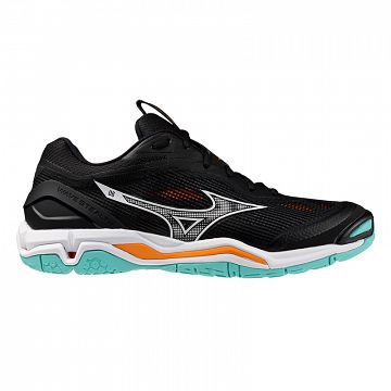 Mizuno Wave Stealth 6 Black / Tangelo / Ice Green