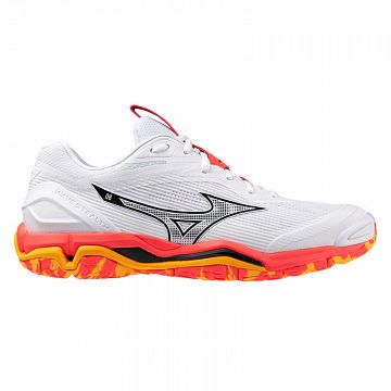 Mizuno Wave Stealth 6 White / Fiery Coral / Citrus