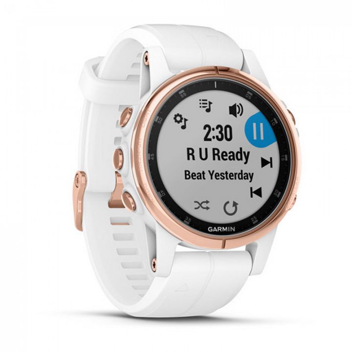 Garmin Fenix 5S Plus Sapphire Rose Gold / White Band