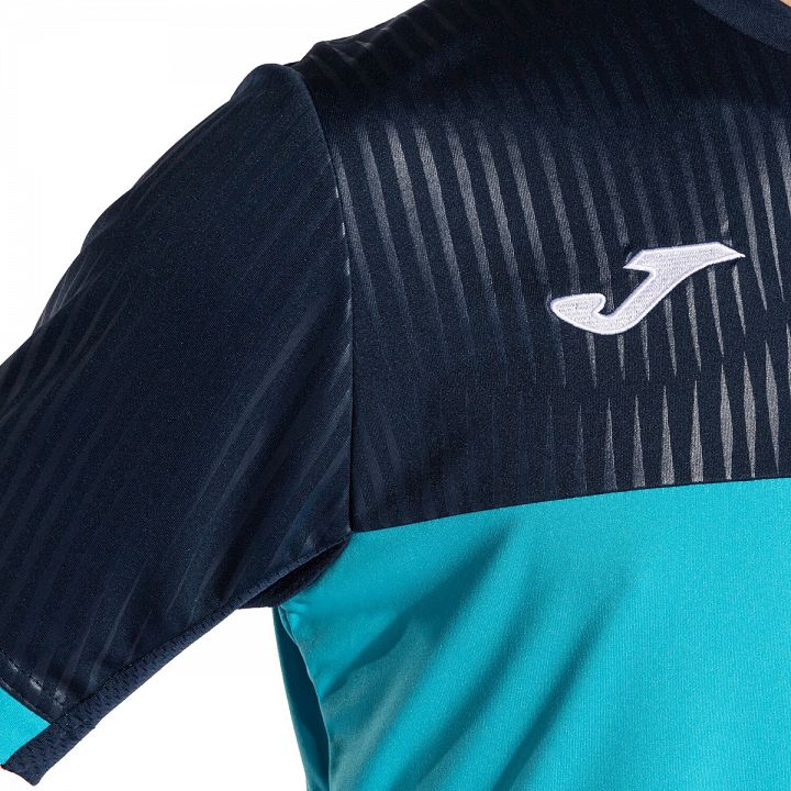 Joma Montreal SS Tee Fluorescent Turquoise / Navy Blue