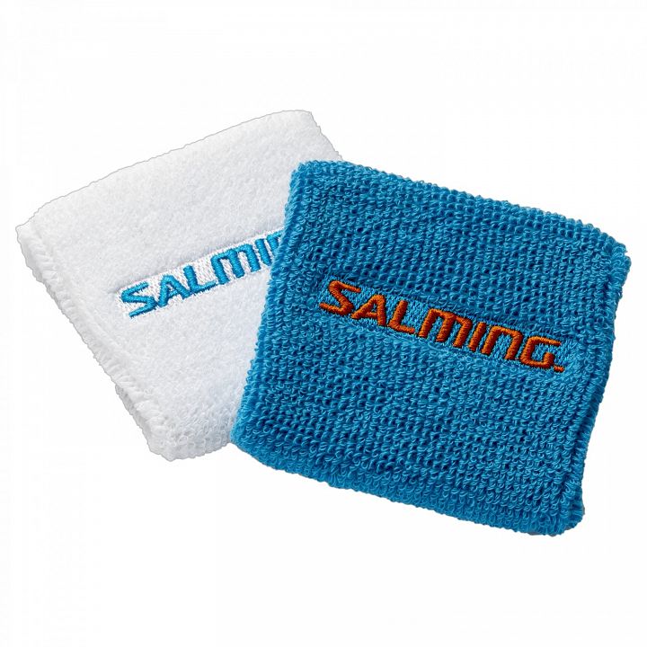 Salming Wristband Short 2-pack White / Cyan Blue