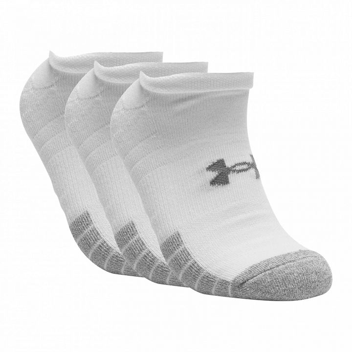 Under Armour Heatgear No Show White 3pak