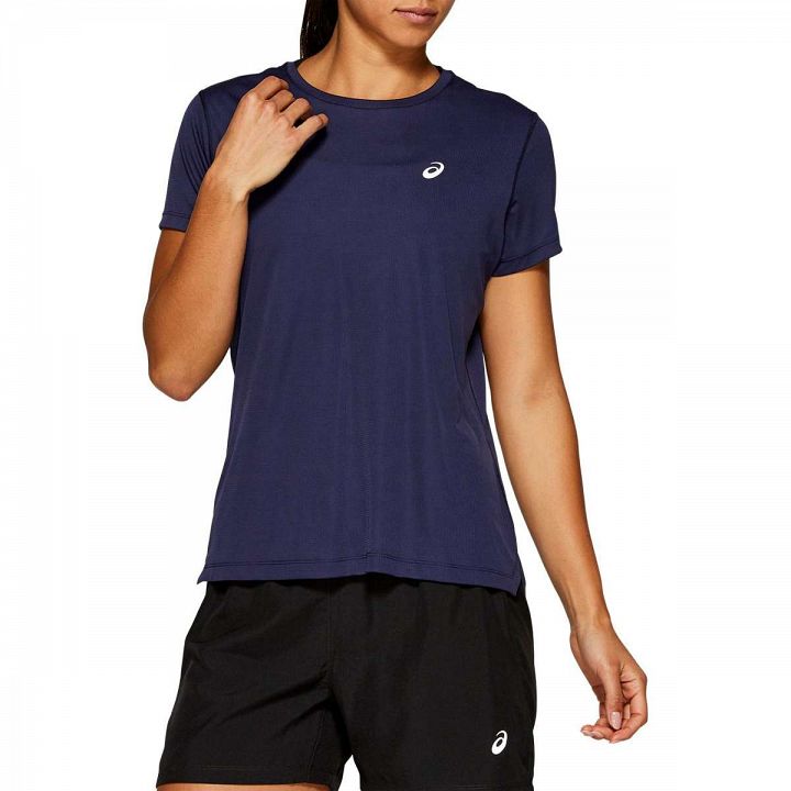 ASICS Silver Short-Sleeved Top Peacoat