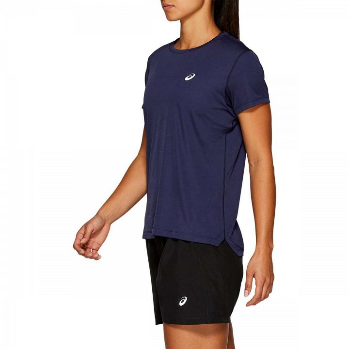 ASICS Silver Short-Sleeved Top Peacoat