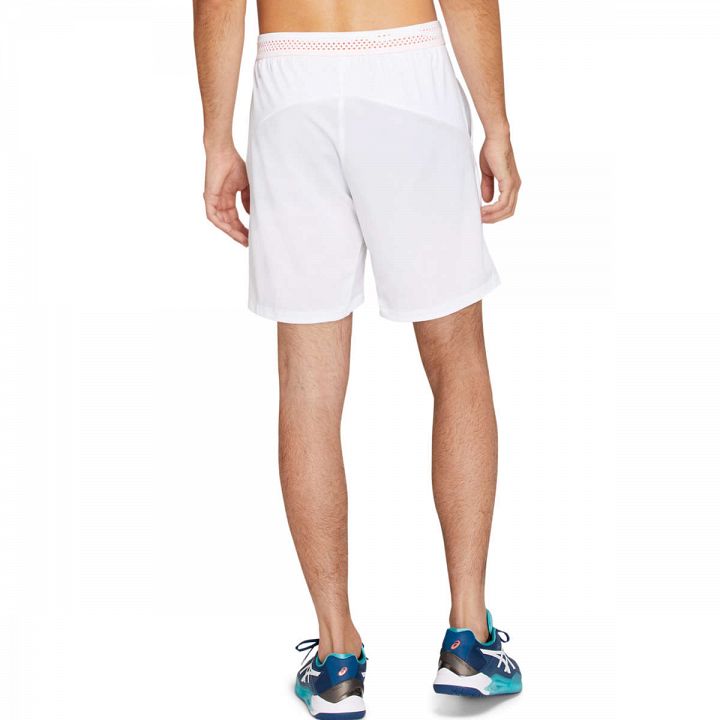 ASICS Tennis 7" Shorts Brilliant White / Sunrise Red