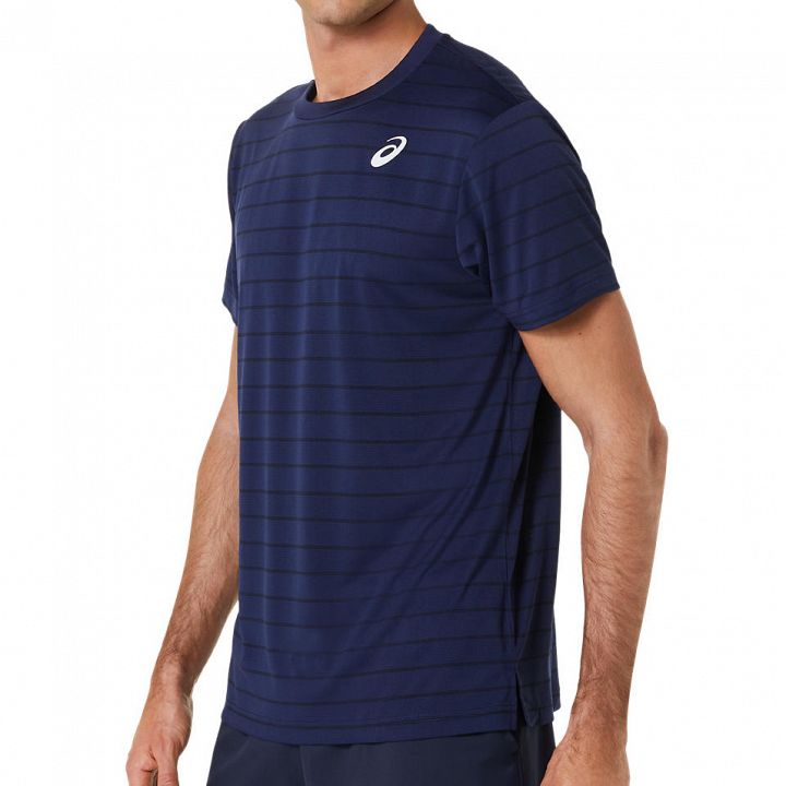 ASICS Court Stripe SS Top Midnight