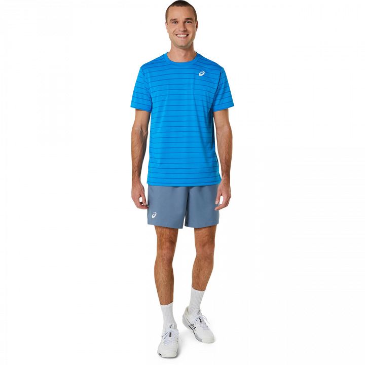 ASICS Court Stripe SS Top Directoire Blue