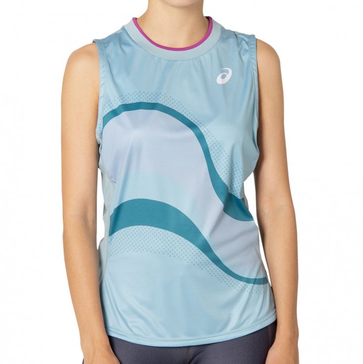 ASICS Match Graphic Tank Smoke Blue