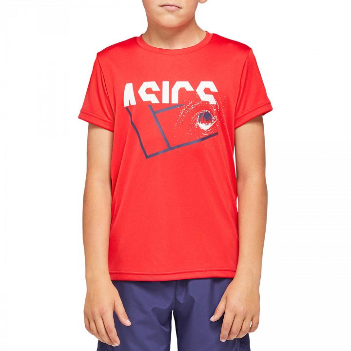 ASICS Boys GPX Tennis SS Tee Classic Red