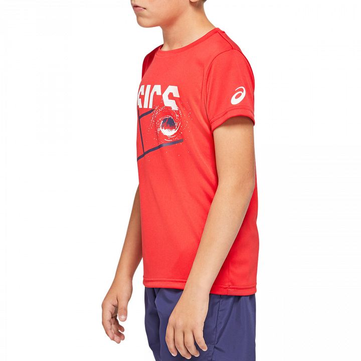ASICS Boys GPX Tennis SS Tee Classic Red