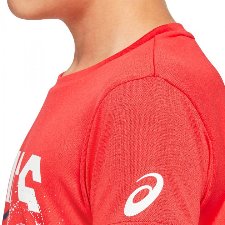 ASICS Boys GPX Tennis SS Tee Classic Red