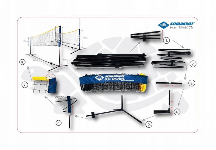 Siatka do badmintona Talbot-Torro Badminton Combi Net Set 970994