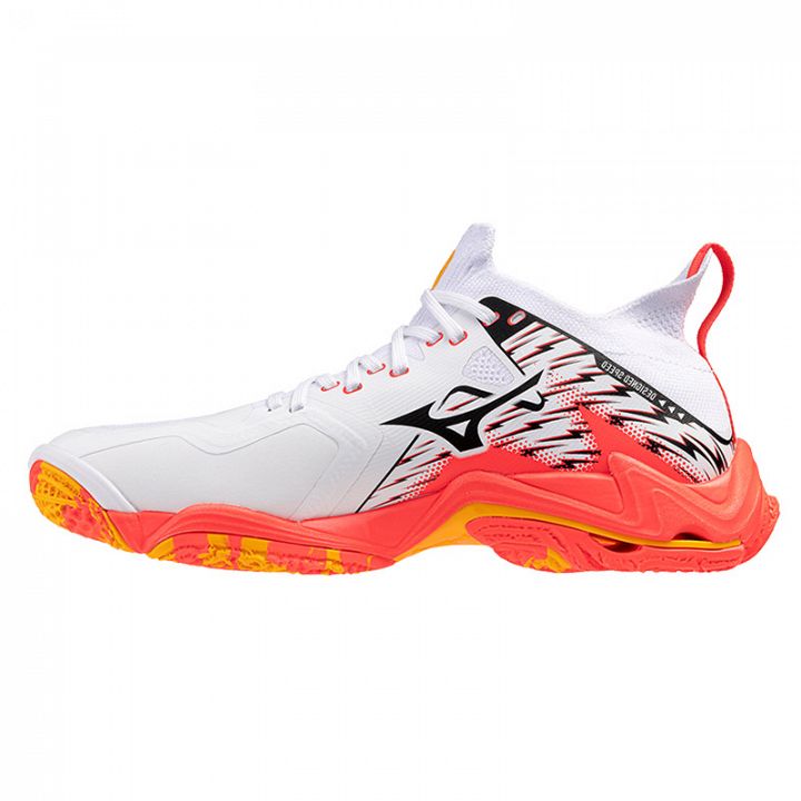 Mizuno Wave Lightning Neo 3 White / Fiery Coral / Citrus