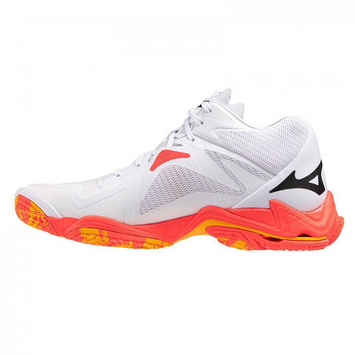 Mizuno Wave Lightning Z8 Mid White / Fiery Coral / Citrus