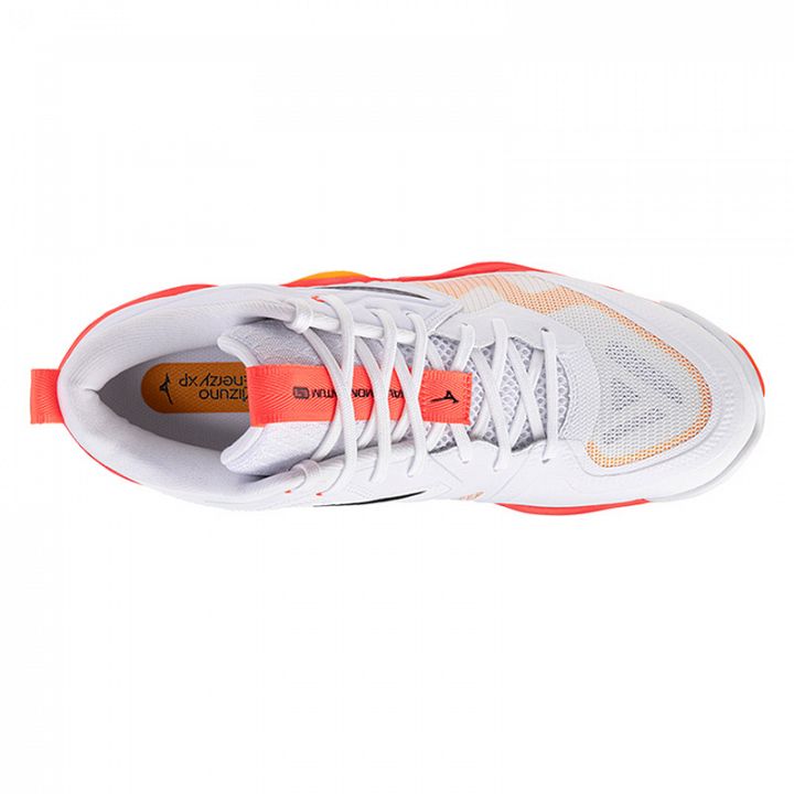 Mizuno Wave Momentum Elite Mid White / Fiery Coral / Citrus