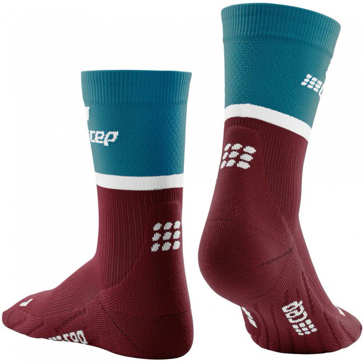 CEP Mid Cut Socks 4.0 Petrol / Dark Red