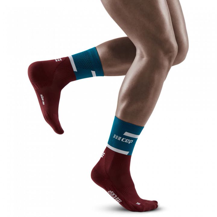 CEP Mid Cut Socks 4.0 Petrol / Dark Red