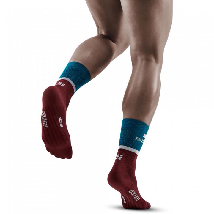 CEP Mid Cut Socks 4.0 Petrol / Dark Red