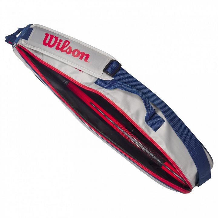 Wilson Junior 3 Pack Racketbag Grey Eqt / Red