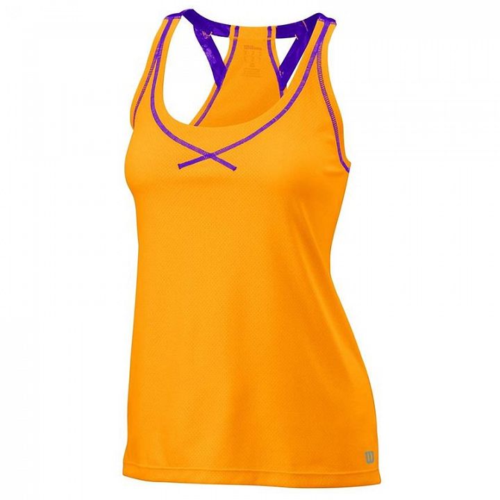 Wilson Sprint Print Mesh Boyfriend Tank Orange