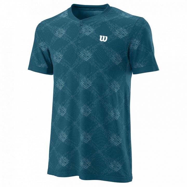 Wilson Power Seamless Henley III Blue Coral / White