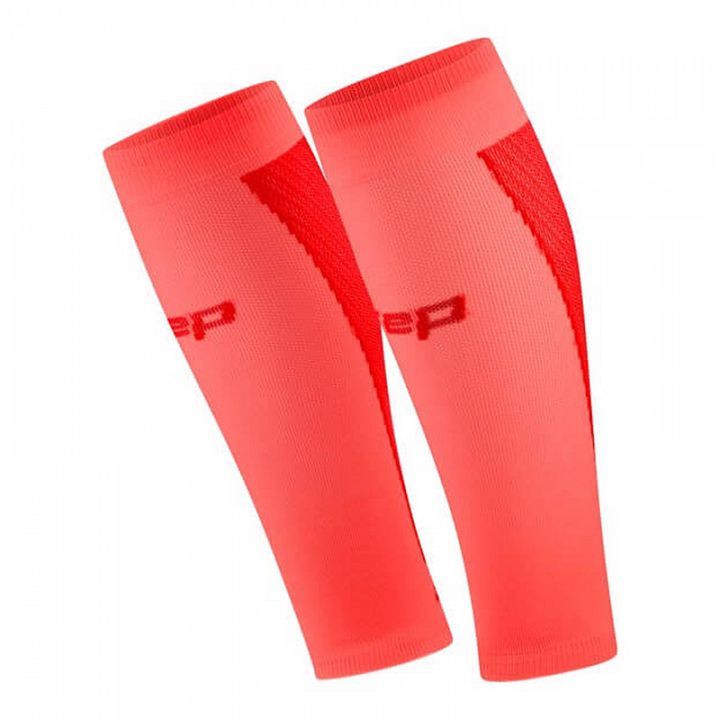CEP Core Run Ultralight Calf Sleeves 4.0 Neon Coral / Red