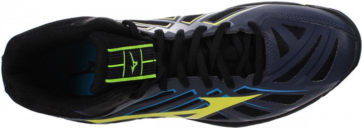 Mizuno Wave Hurricane 3 Mid Blue Yellow