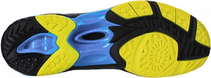 Mizuno Wave Hurricane 3 Mid Blue Yellow