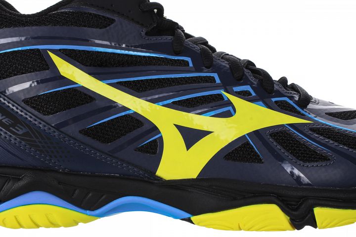 Mizuno Wave Hurricane 3 Mid Blue Yellow