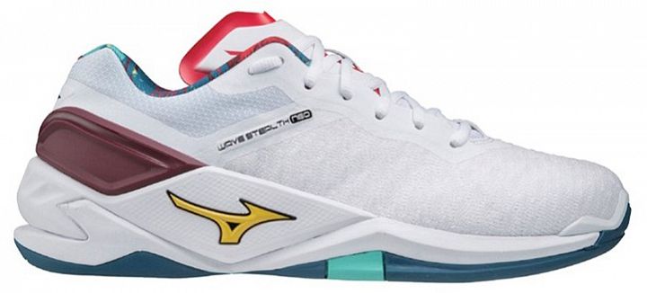 Mizuno Wave Stealth NEO White / High Visibility / Maroccan Blue
