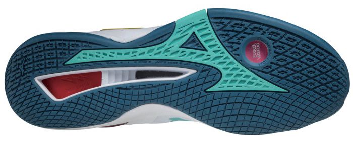 Mizuno Wave Stealth NEO White / High Visibility / Maroccan Blue