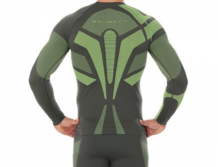 Brubeck Bluza Dry LS Grafit/Limonka