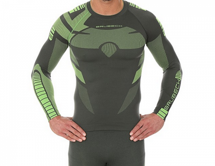 Brubeck Bluza Dry LS Grafit/Limonka