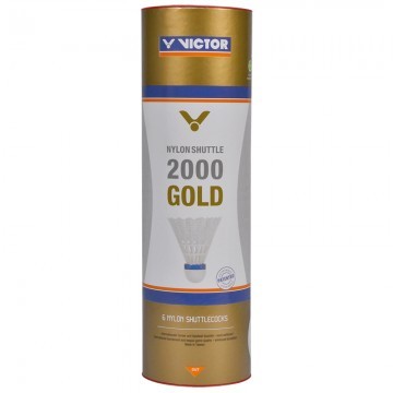 Victor Nylonshuttle 2000 Gold - Medium White 6szt.
